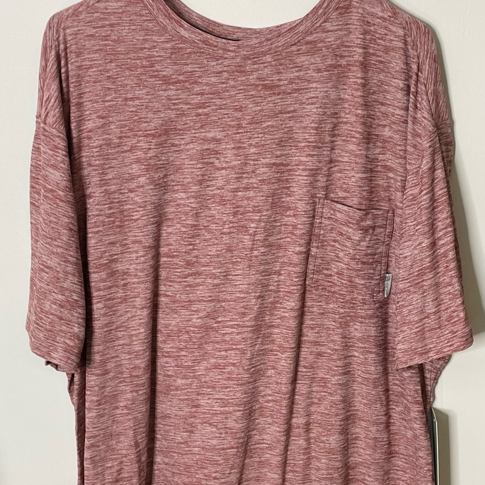 Evoke Fastdri Men’s Ocean Pocket Tee Oxblood Heather XXL New with Tags